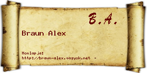 Braun Alex névjegykártya